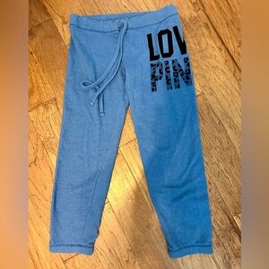 Victoria’s Secret PINK sweatpants! Size Medium. Blue/ black leopard print